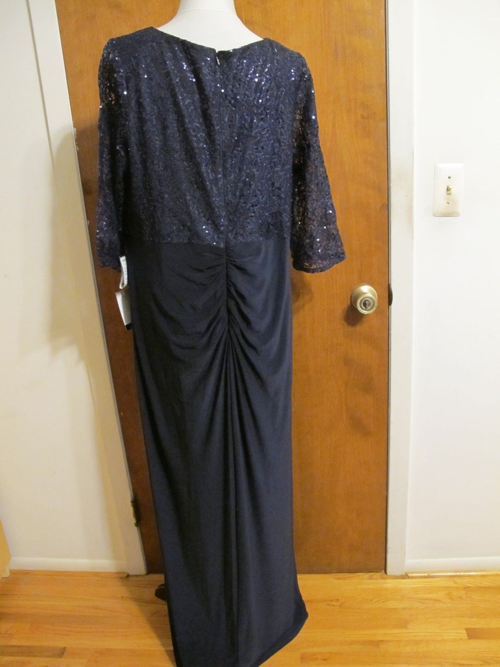 Alex evenings women’s navy maxi gathered evening dress size 20W 