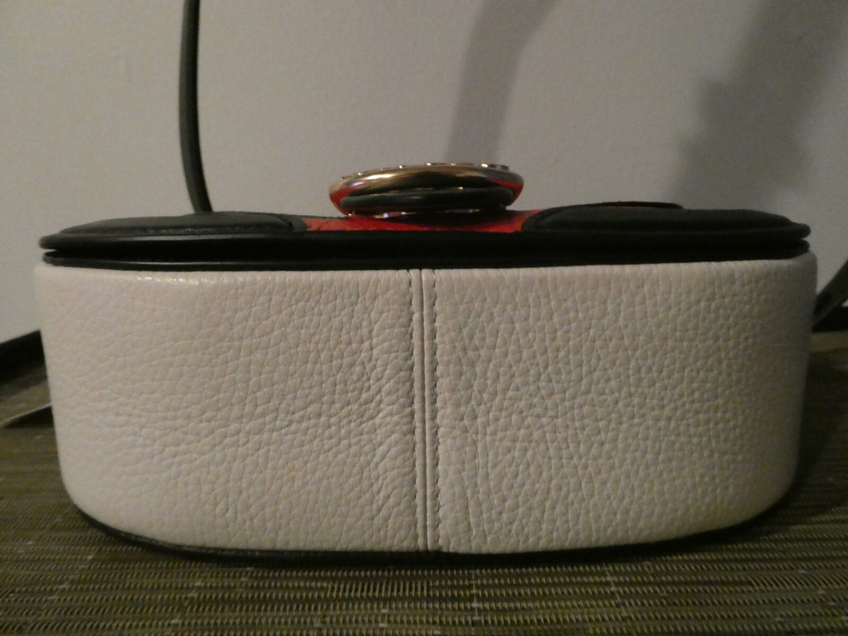 Coach Georgie Saddle Bag In Colorblock GOLD/CHERRY MULTI Style# C3596 