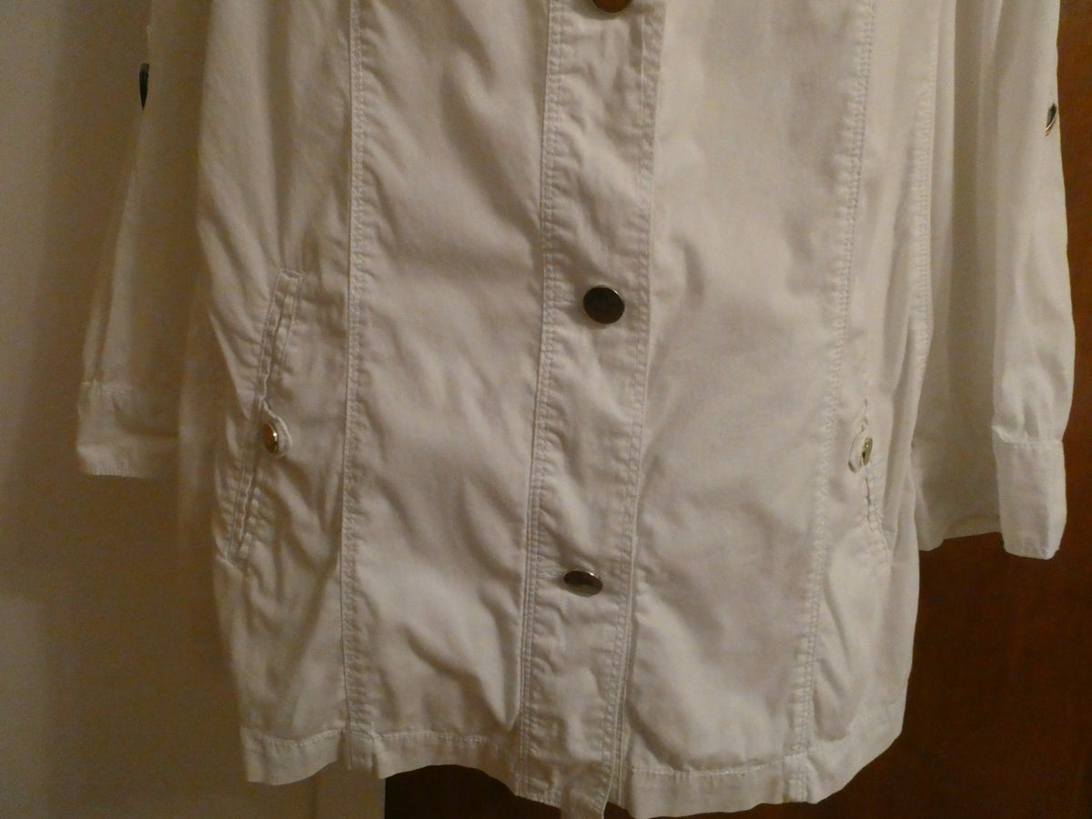 NWT Charter Club Womens Long Sleeves Jacket With Belt White Size 1X