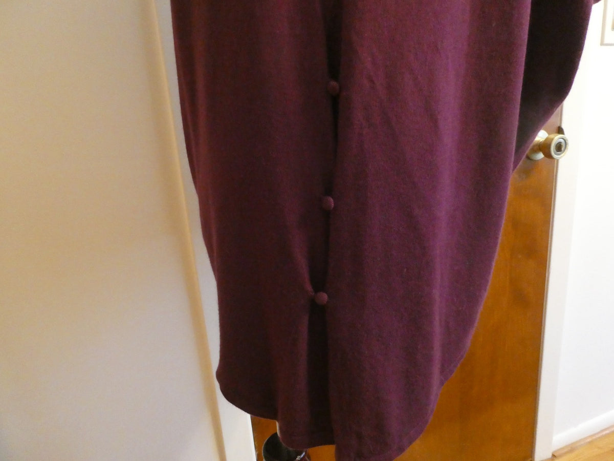 REMAIN Women's Sweater Asymmetrical Eggplant Detailed Size Large