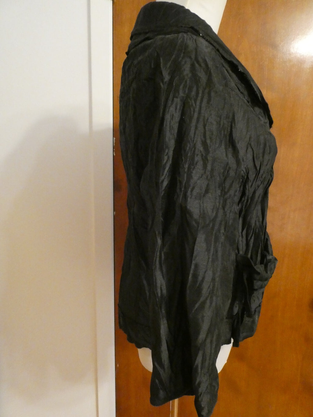 Vers Australia womens black lightweight crinkle dress jacket size14 (fits sz 12)