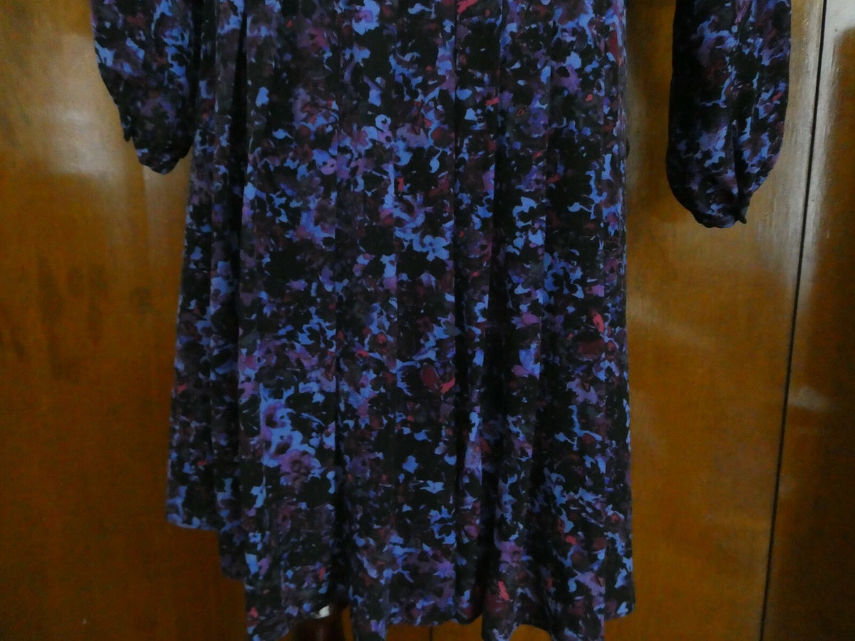 Rebecca Taylor multi-color lined detailed pleated 100% silk dress size 10