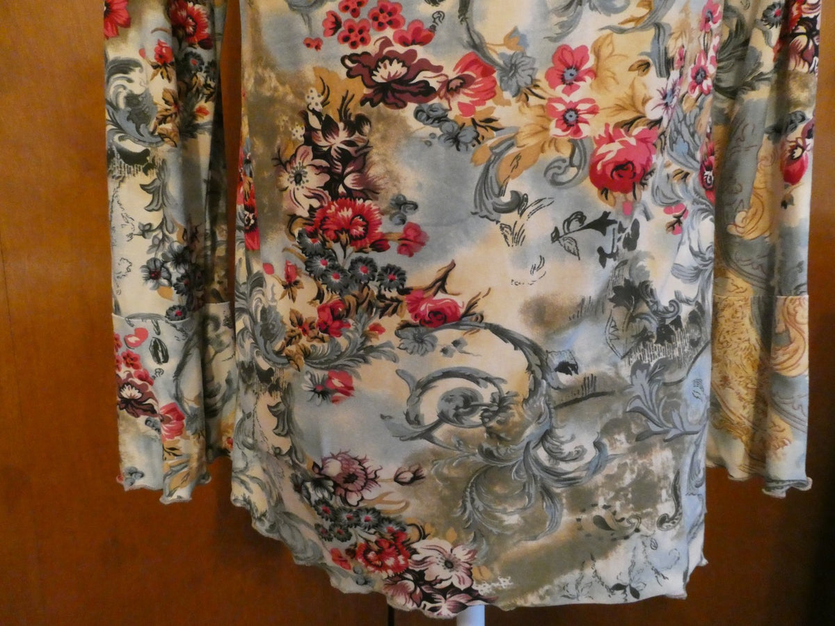 Motherhood Maternity Floral Twist Front Top Size Large Boho Long Sleeve Blouse