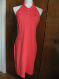 Lacoste women's red cotton halter dress US12/Euro44 NWT 