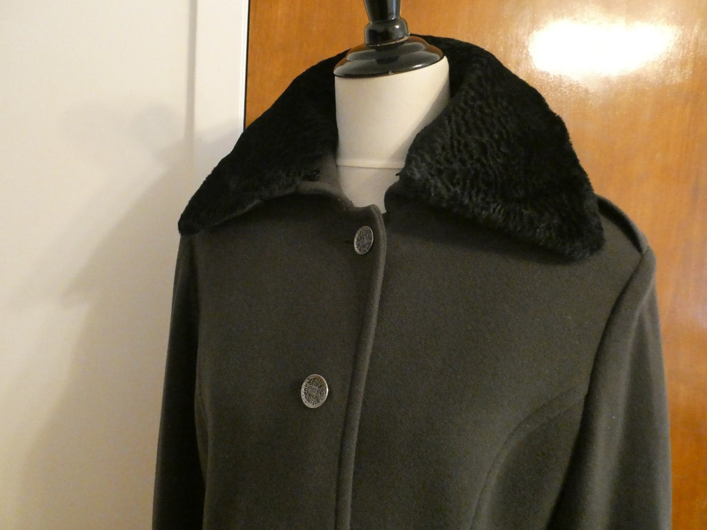 Marvin Richards Women's Long Wool Blend Coat Classic Winter Size 14(fit size8)
