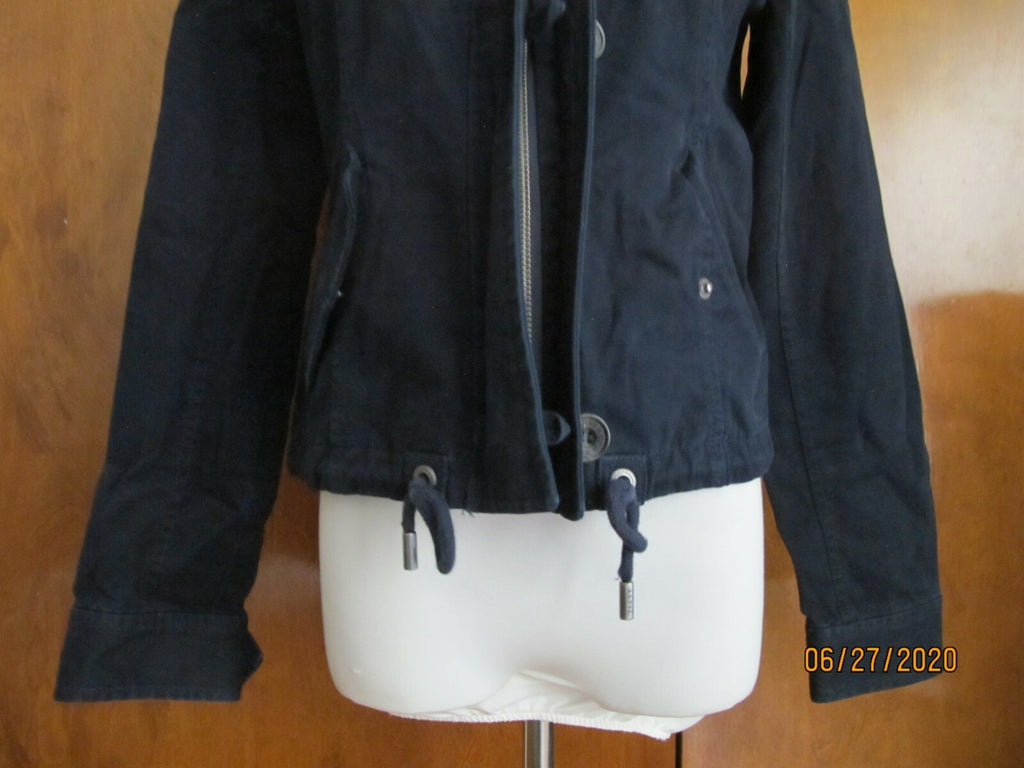 Abercrombie & Fitch navy cotton boys zip out coat jacket size Medium