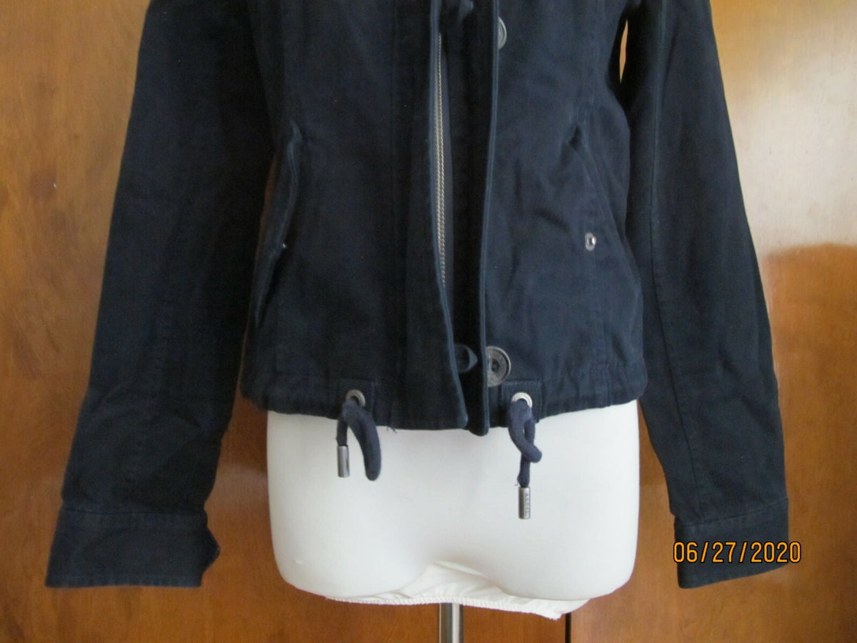 Abercrombie & Fitch navy cotton boys zip out coat jacket size Medium