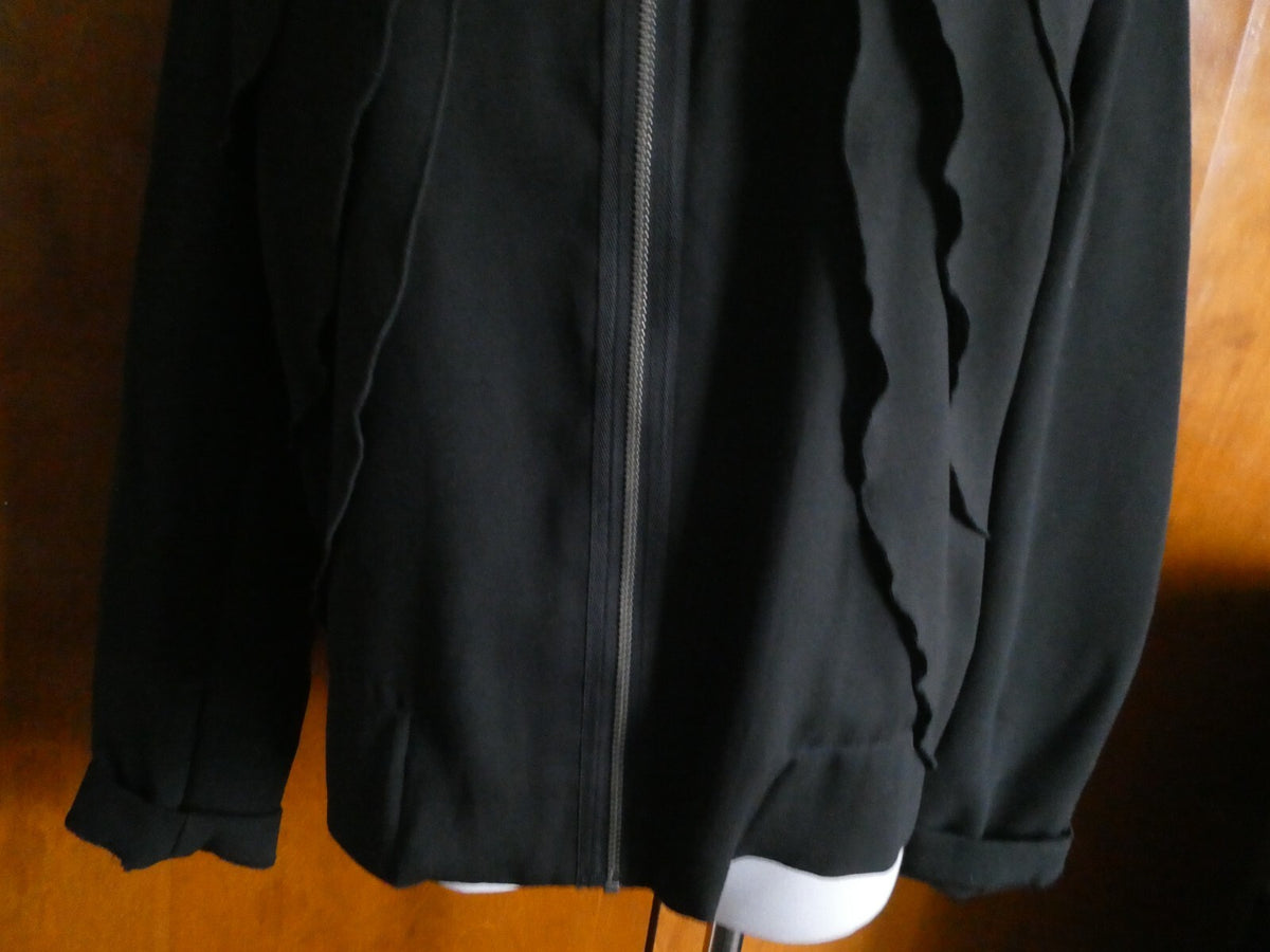 Gap Women's Black Evening Detailed Full Zipper Lined Blazer Size Large