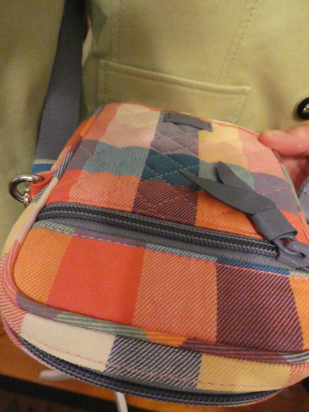 Vera Bradley Quilted Plaid Crossbody Bag Two-in-One Convertible Shoulder Bag
