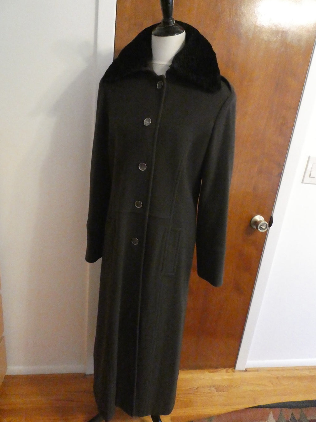 Marvin Richards Women's Long Wool Blend Coat Classic Winter Size 14(fit size8)
