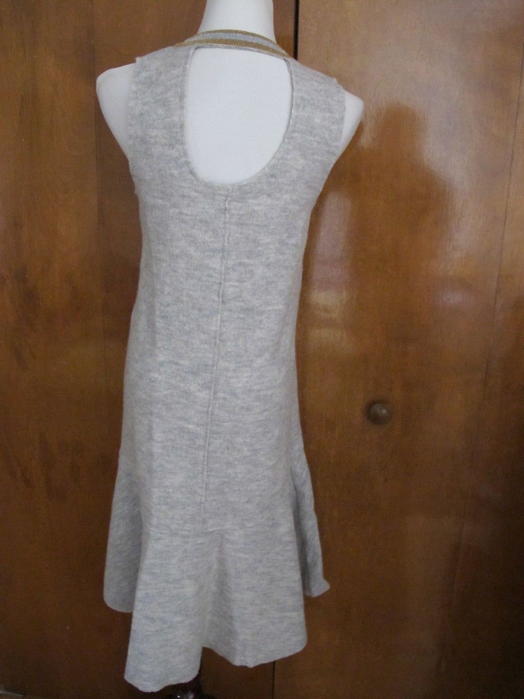 Anthropologie women's gray detailed dress Xsmall NWT runs big 