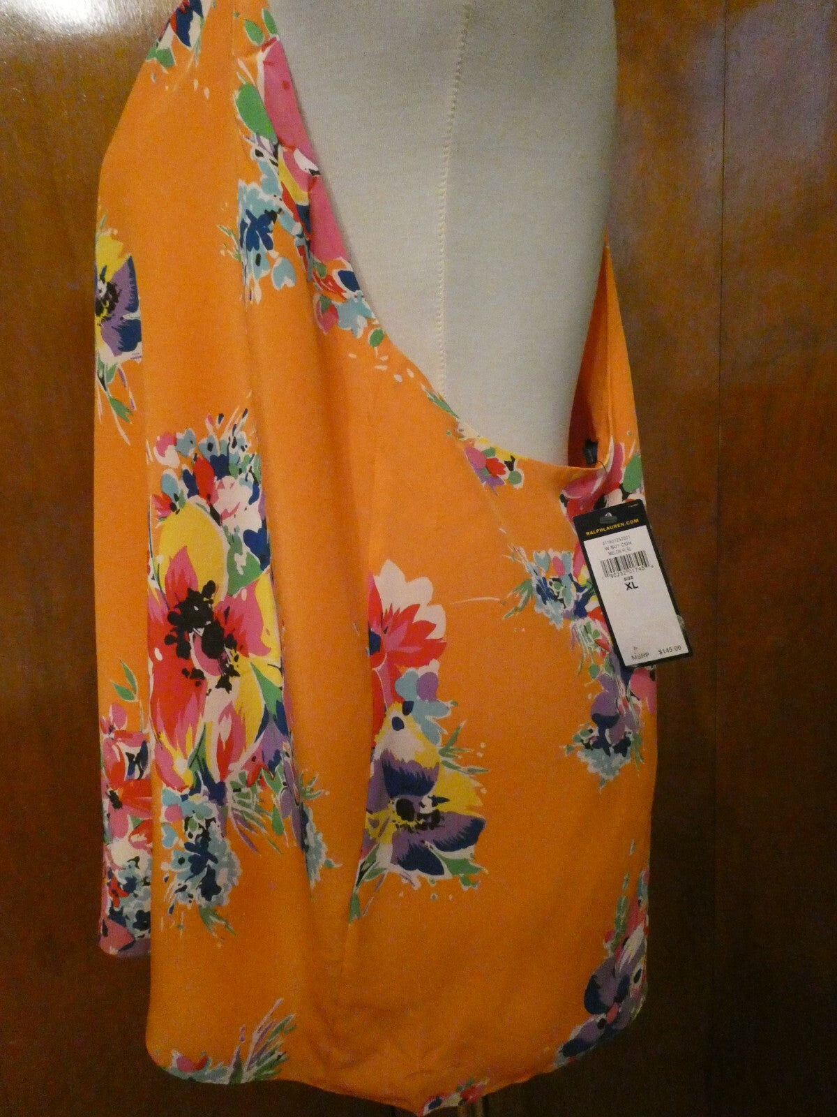 Polo Ralph Lauren Multicolor Women's Lined Evening 100% Silk Tank Top US XL