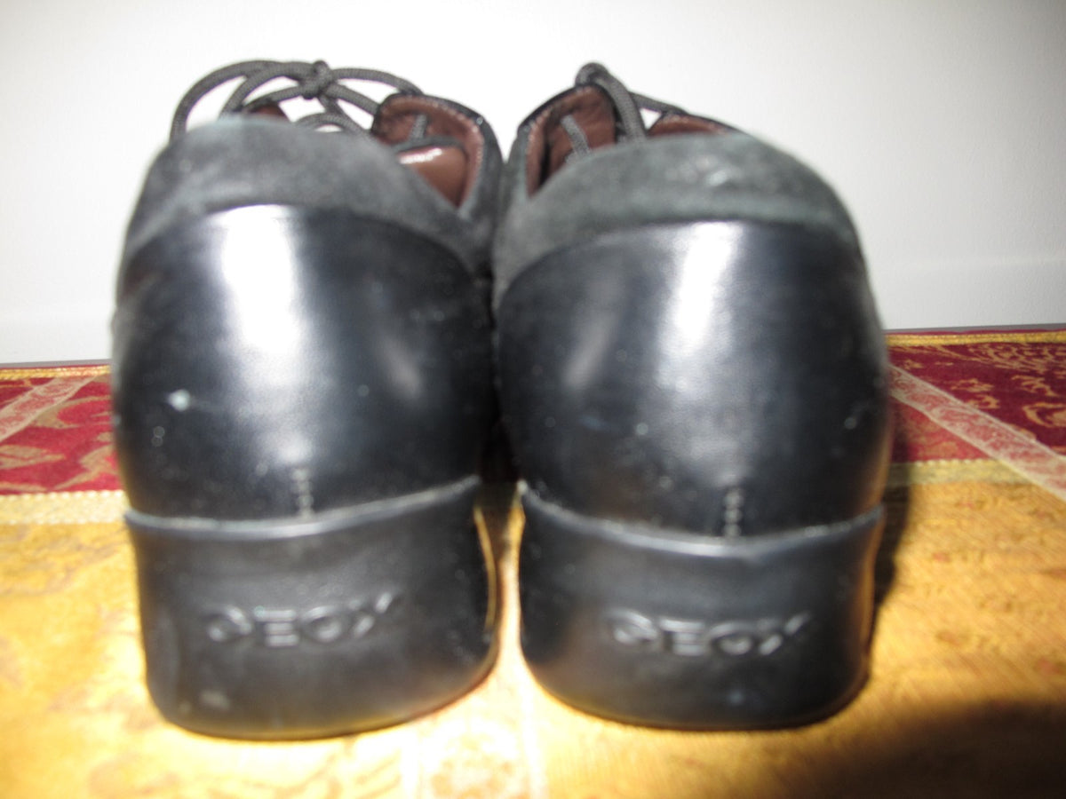 Geox Women's Black Suede Leather Sneakers Shoe Size EU 38 US 8 