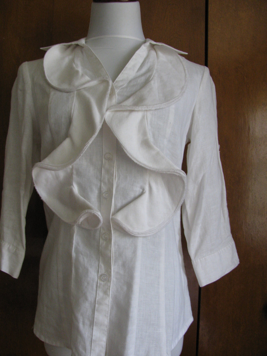For Cynthia women's 100% linen white stylish tunic top small