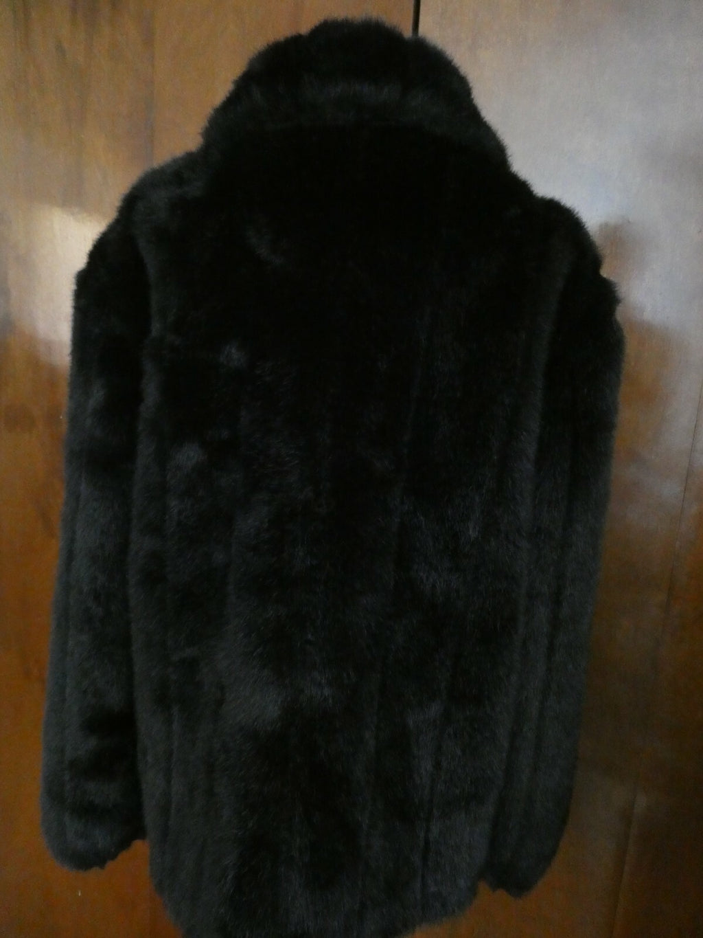 Olympia Limited INC Women's Faux Fur Coat Jacket Black Medium (Fits LARGE) USA