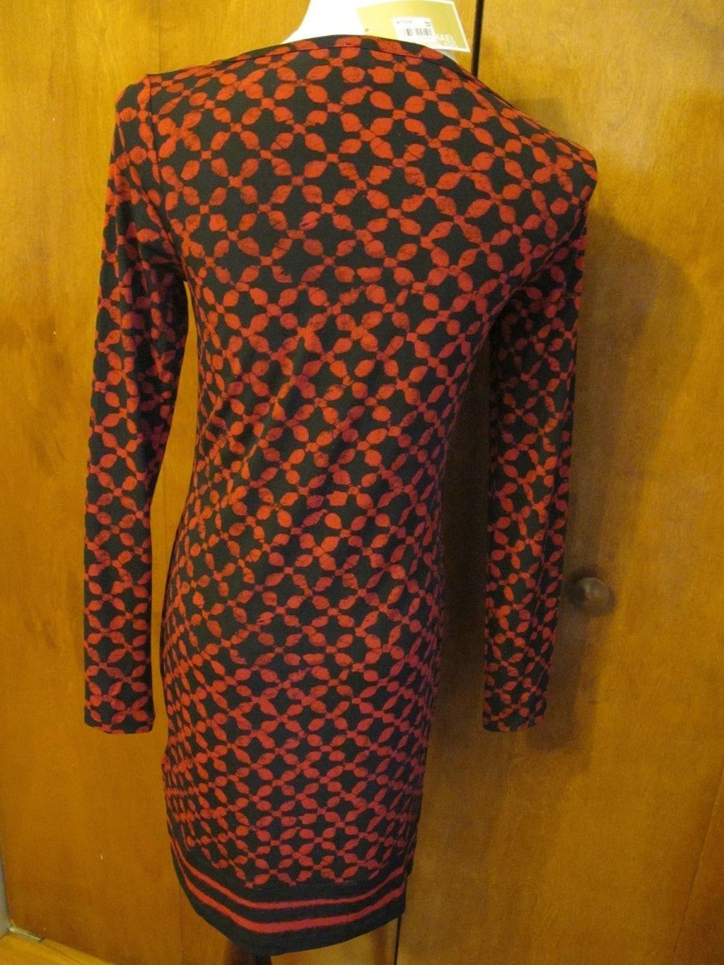 Michael Kors women’s printed red blaze boat neck jersey shift dress Xmall NWT