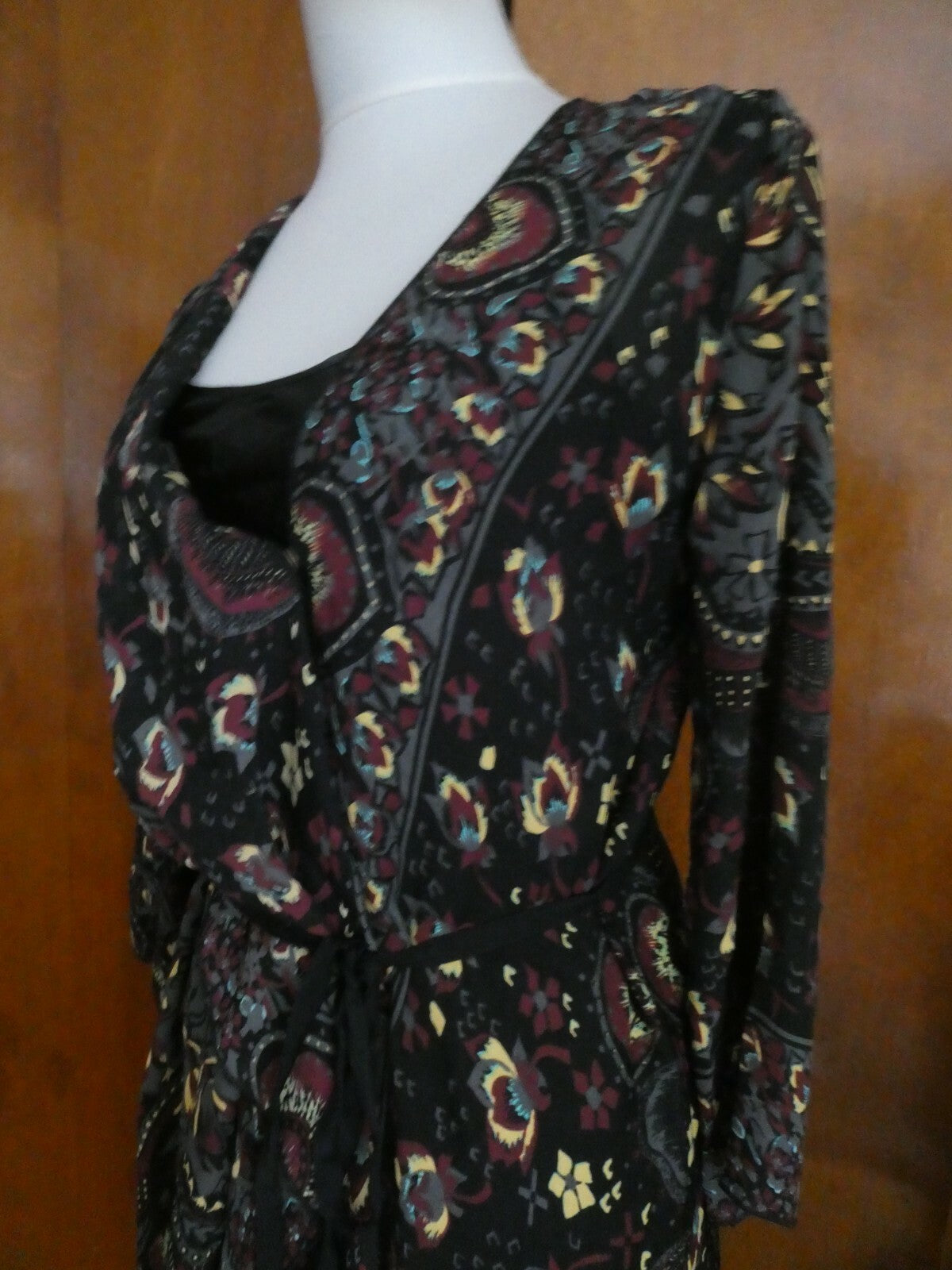 Rachel Roy women’s multicolor material belted scarf dress Size Small