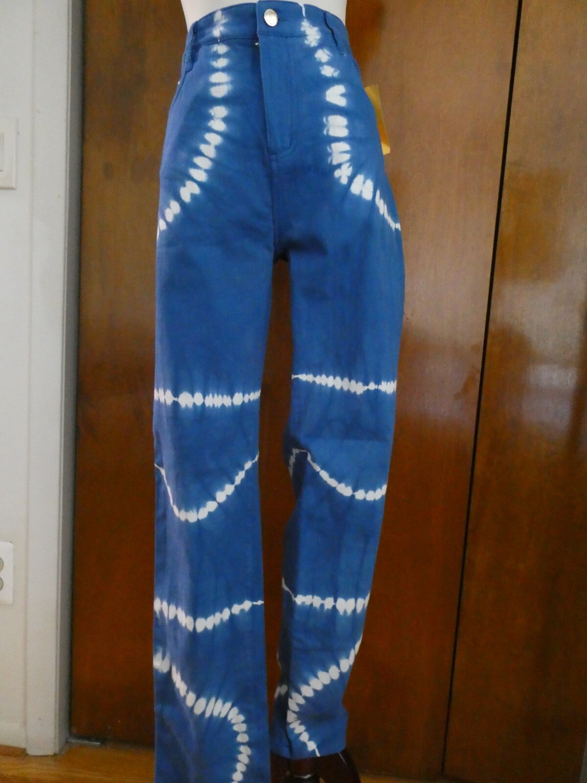 Catherine Malandrino Women's Blue/White Denim Pants Size 32 (fits USA Size 12)
