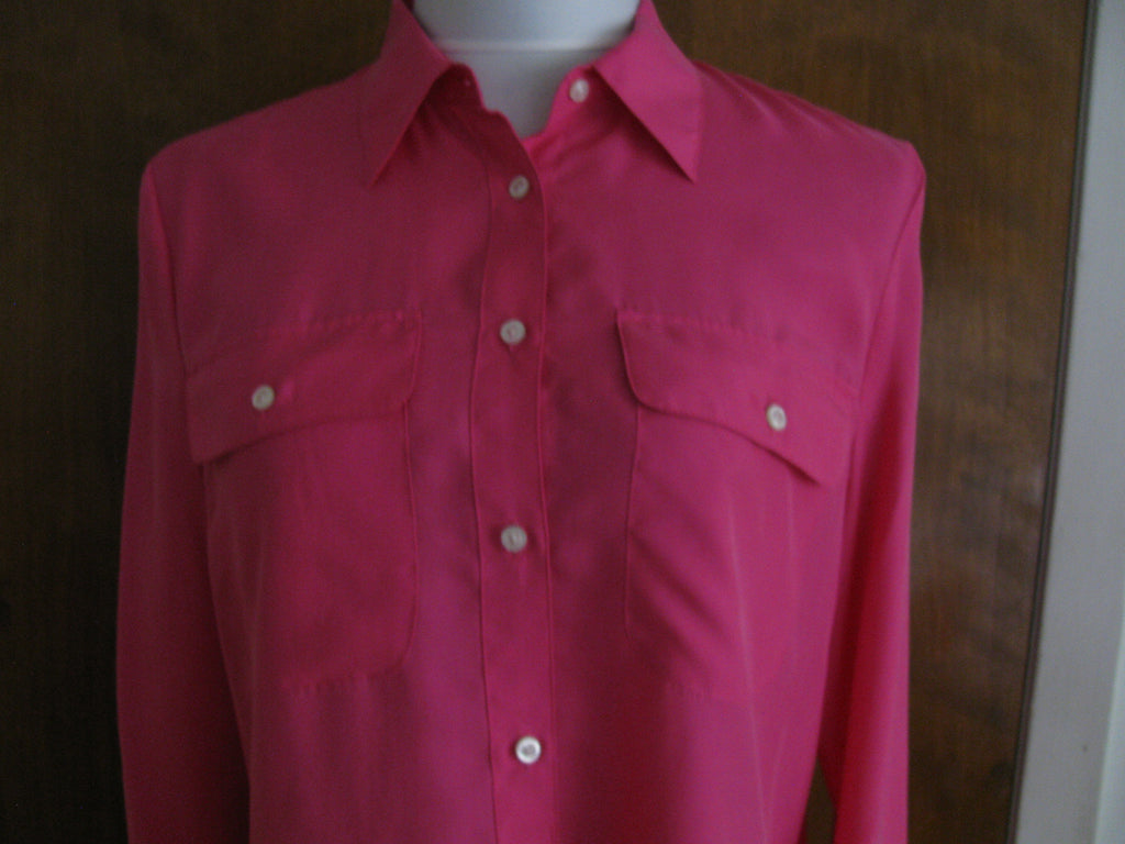 Ralph Lauren  women's cerise pink silk top medium 