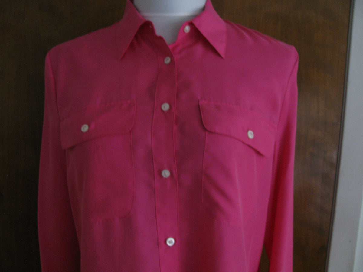 Ralph Lauren  women's cerise pink silk top medium 