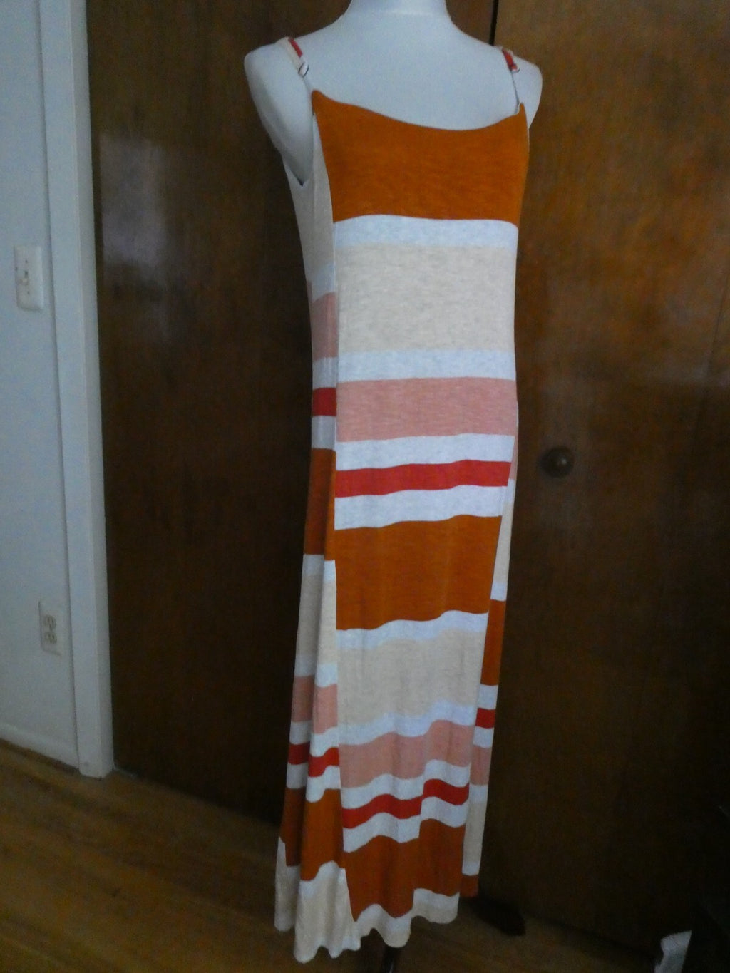 Anthropologie Dolan Multicolor long Lined Spagetti Straps Dress Size Large
