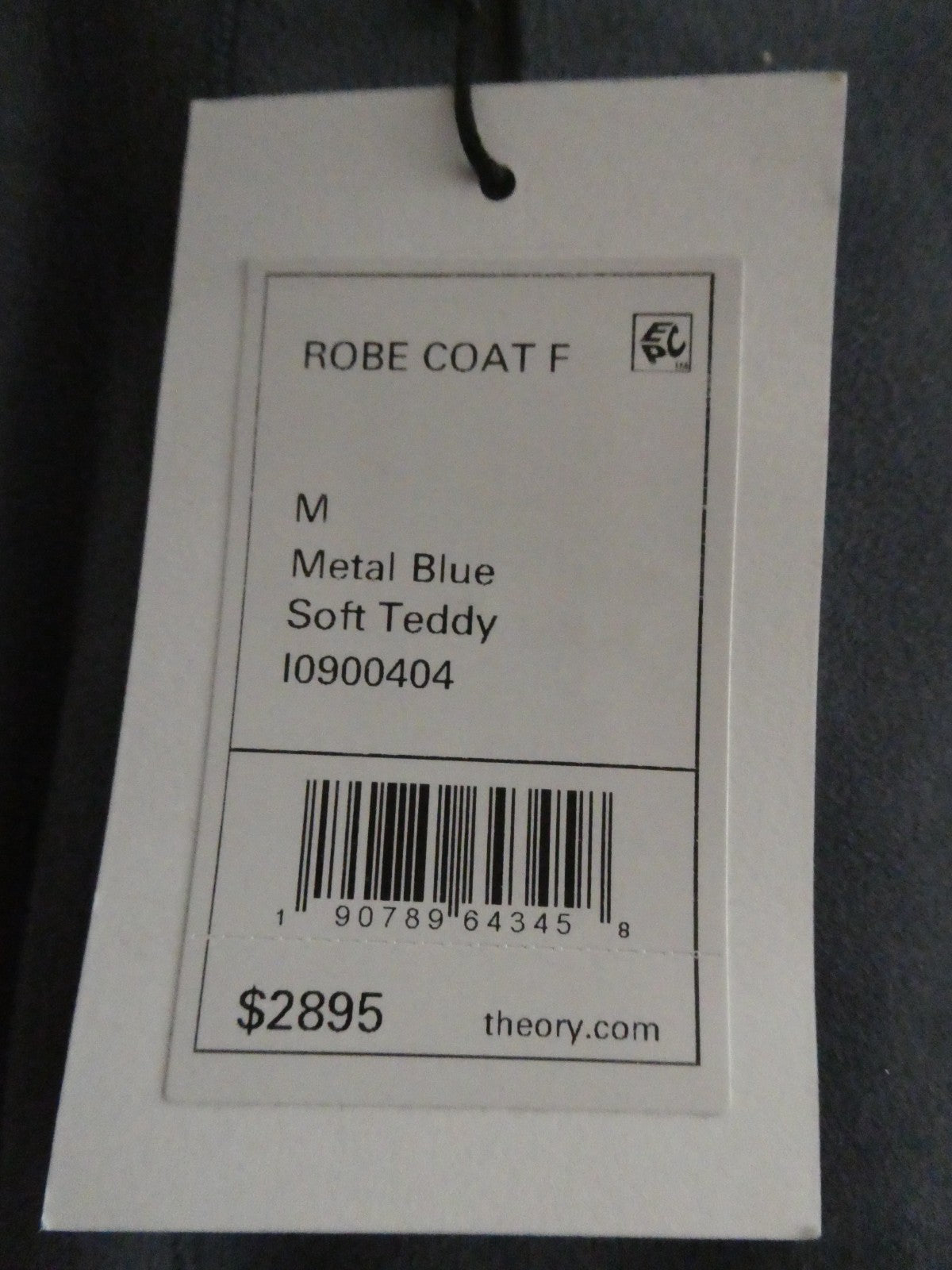 Theory Robe Coat Metal Blue Shearling Lamb Fur Teddy Coat M $2895 Made In Turkey