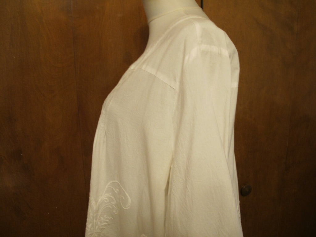 Saint Tropez West women's white cotton crocheted top size 1X