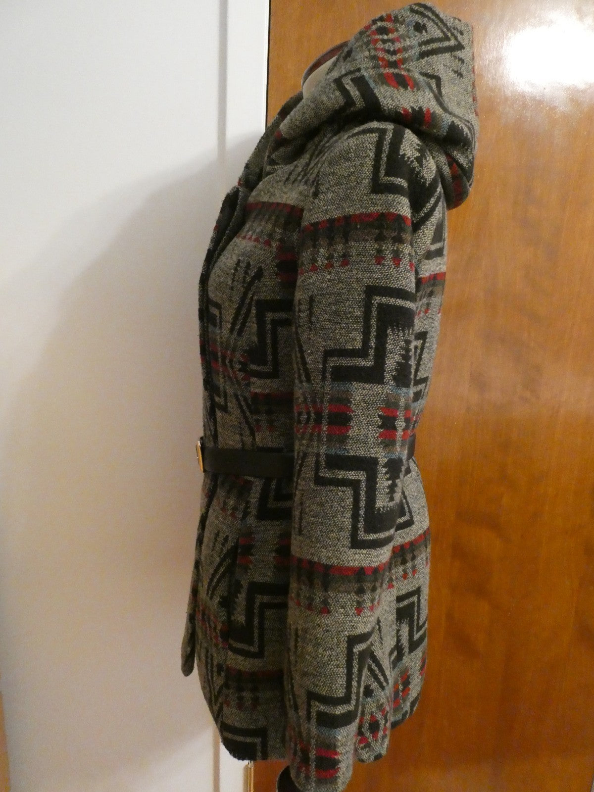Mossimo Supply Jacket Hooded Brown Multicolor Lined Button Up Size Small