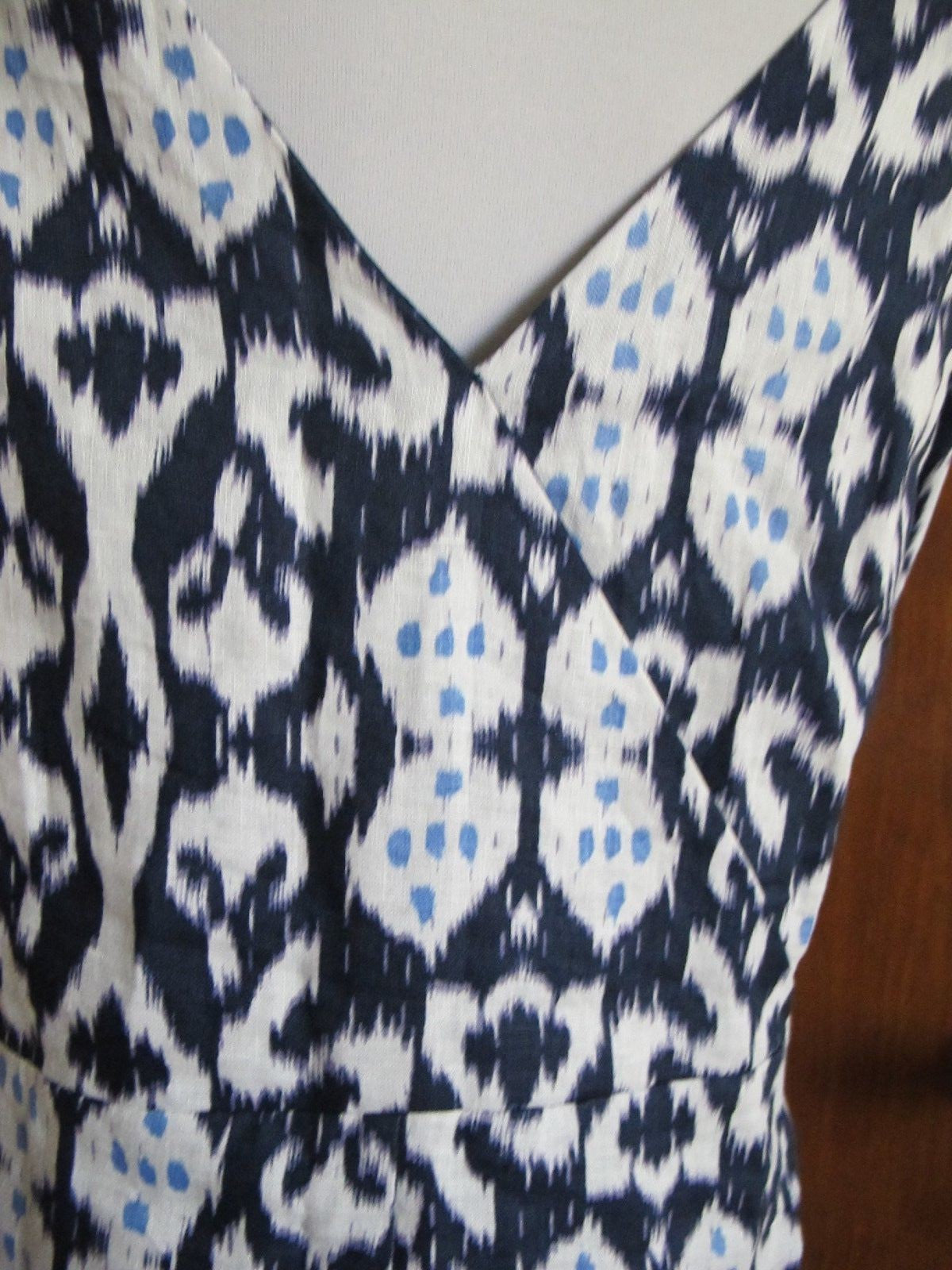 Gap Women's Navy White Linen Lined Dress Size 18 (fits size 16)