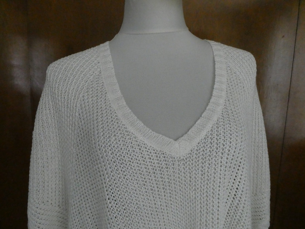 Polo Ralph Lauren Women's crochet linen white stylish dolman sleeve sweater XL