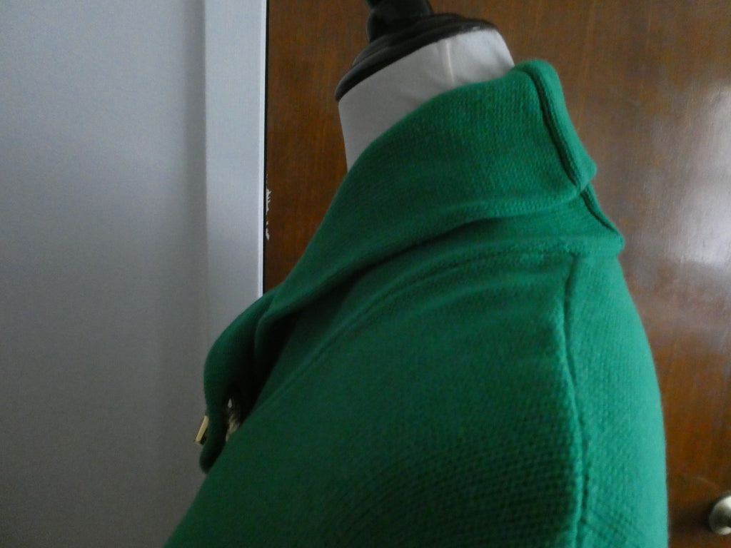 Ralph Lauren Women’s XL Green Shawl Collar Toggle Sweater 100% Cotton EUC