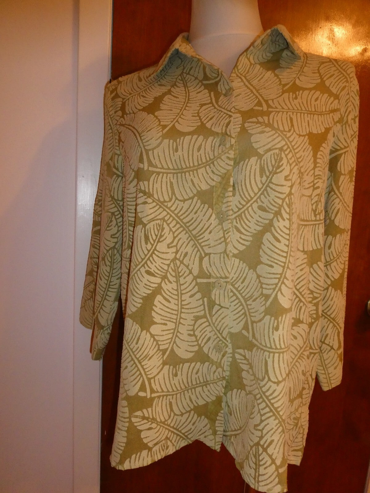 ALFRED DUNNER Women's Green 3/4 Sleeve Blouse Size 12
