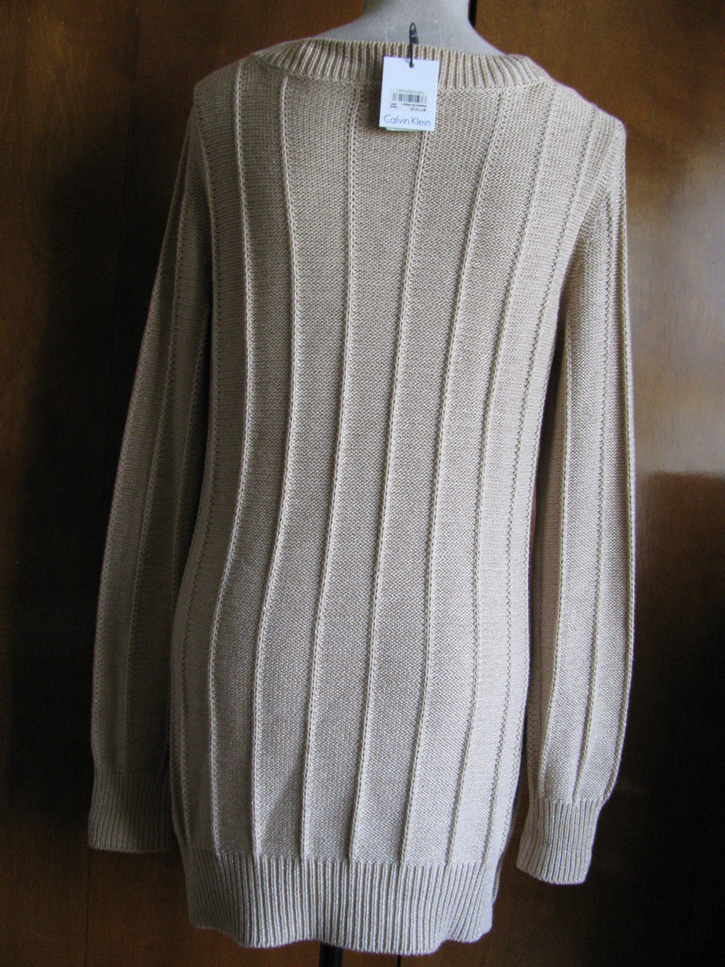 Calvin Klein women's heather safari tunic detailed sweater size Medium NWT