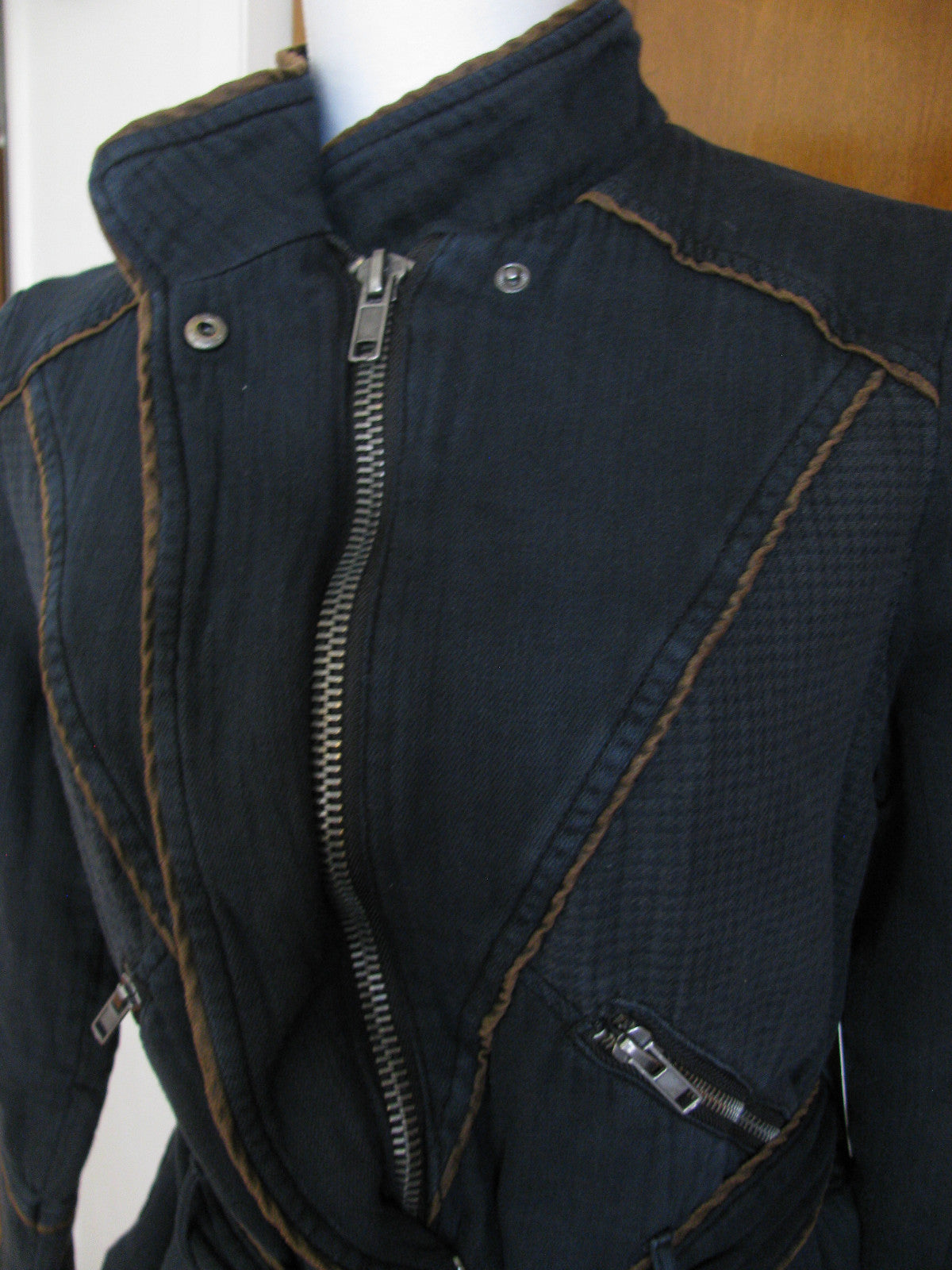 Free People women’s black soft cotton lined jacket coat 
