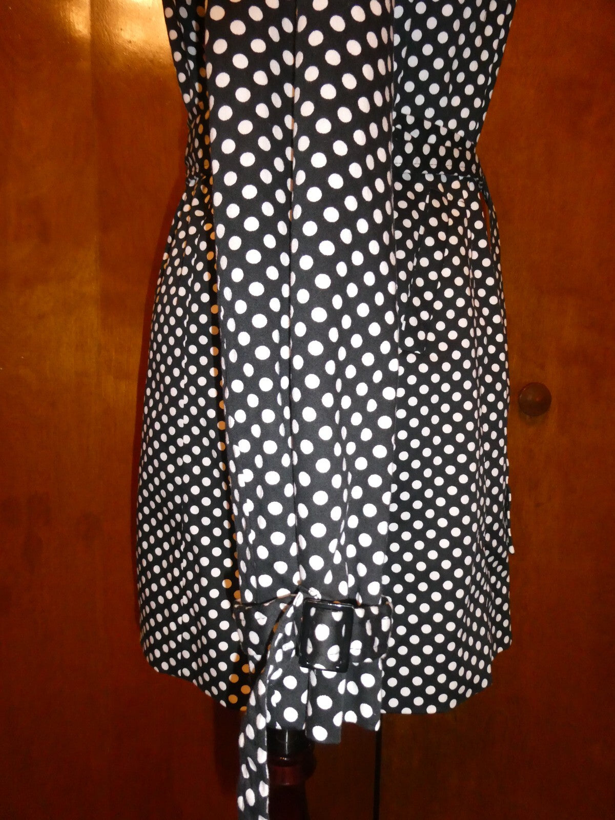 Vertigo Paris Black & White Polka Dot Jacket Trench Coat, Button Up, Medium