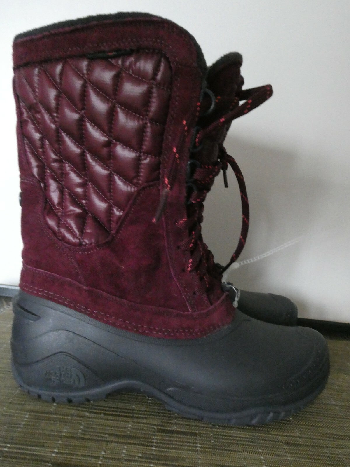 The North Face authentically burgundy waterproof lace-up boots size 7