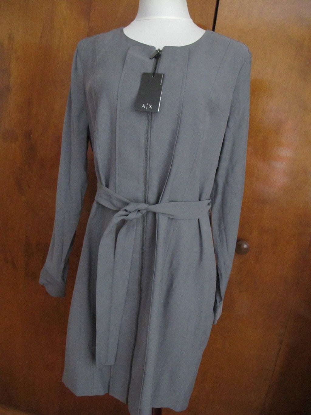Armani Exchange Women's Gray Lined  Belted Dress Size 14 NWT
