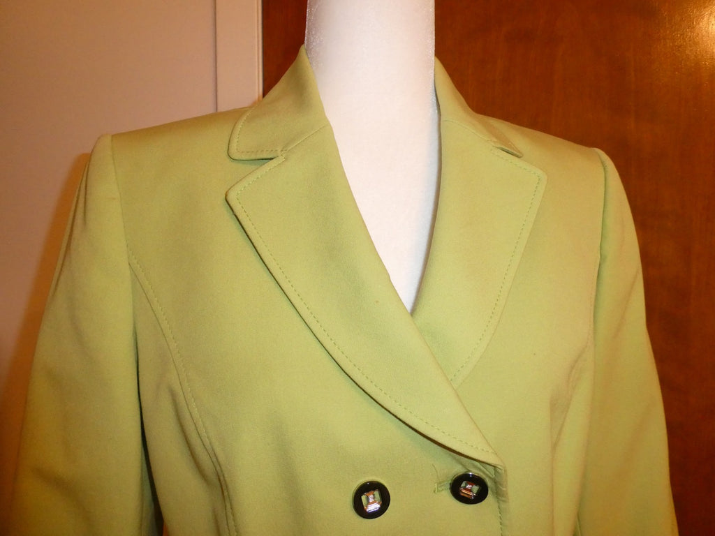 Tahari Arthur S. Levine Women's Blazer Jacket Lime Green Cotton Stretch Size 8