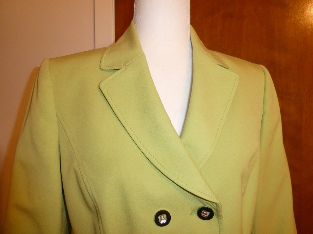 Tahari Arthur S. Levine Women's Blazer Jacket Lime Green Cotton Stretch Size 8
