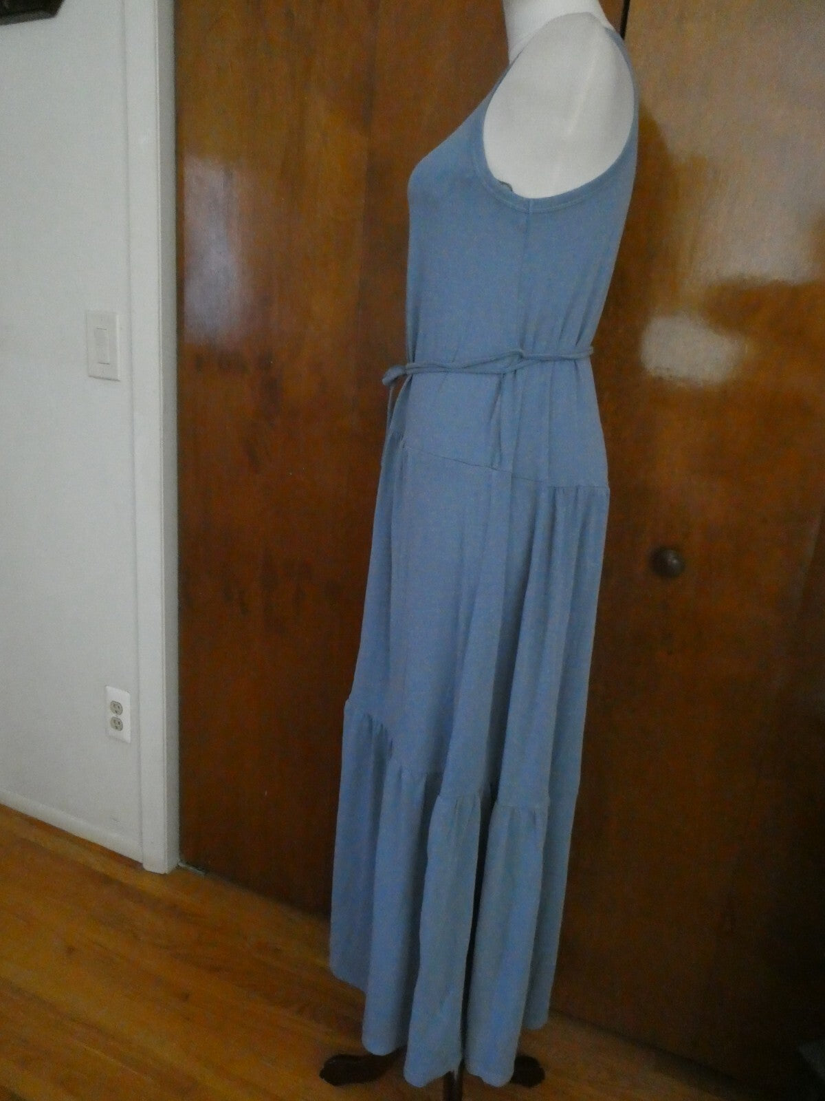 Gap Women's Gray Summer Cotton Blend Sleeveless Long Dress New