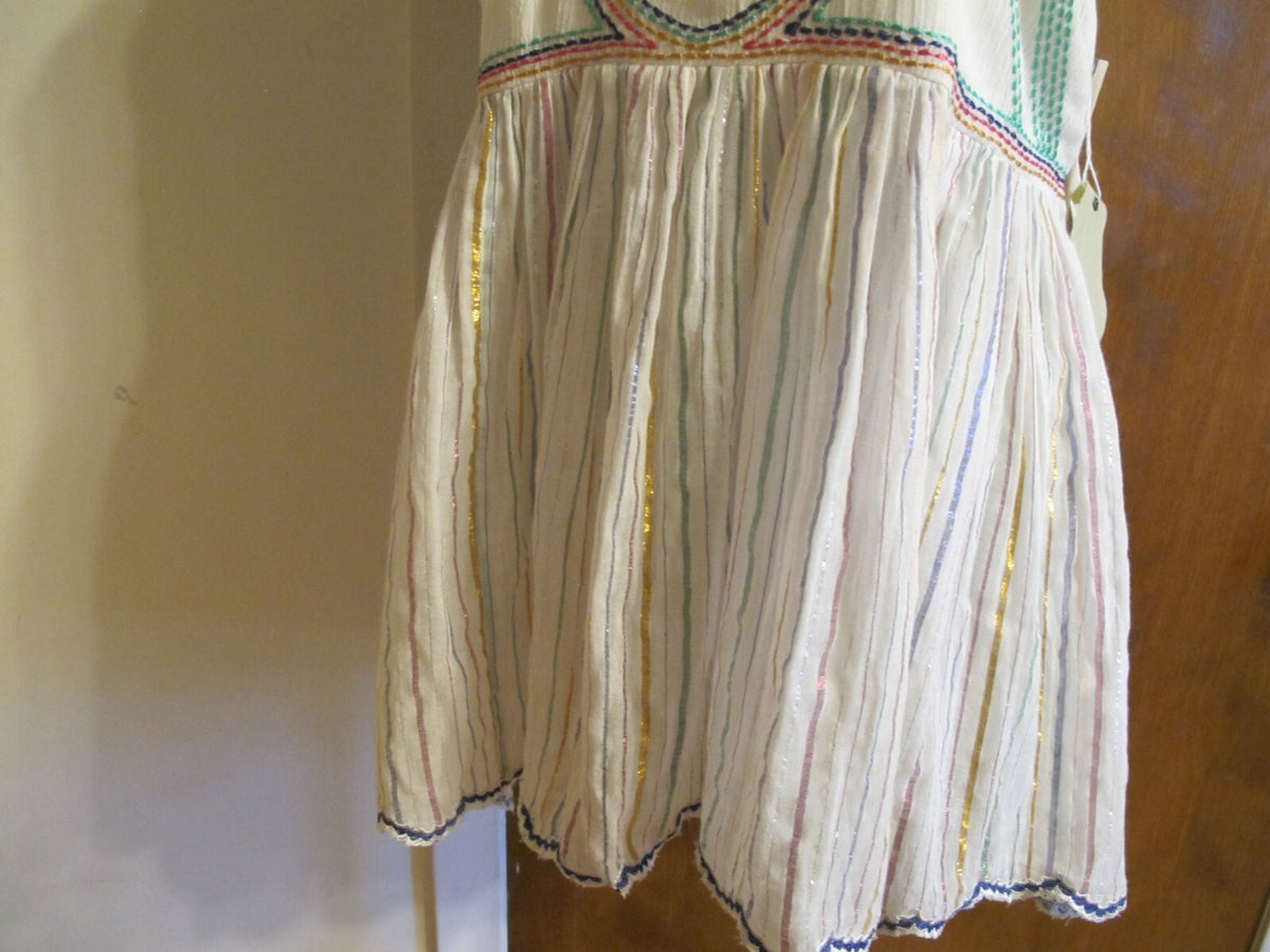 Anthropologie Floreat women's embroidered white multicolor rayon halter top