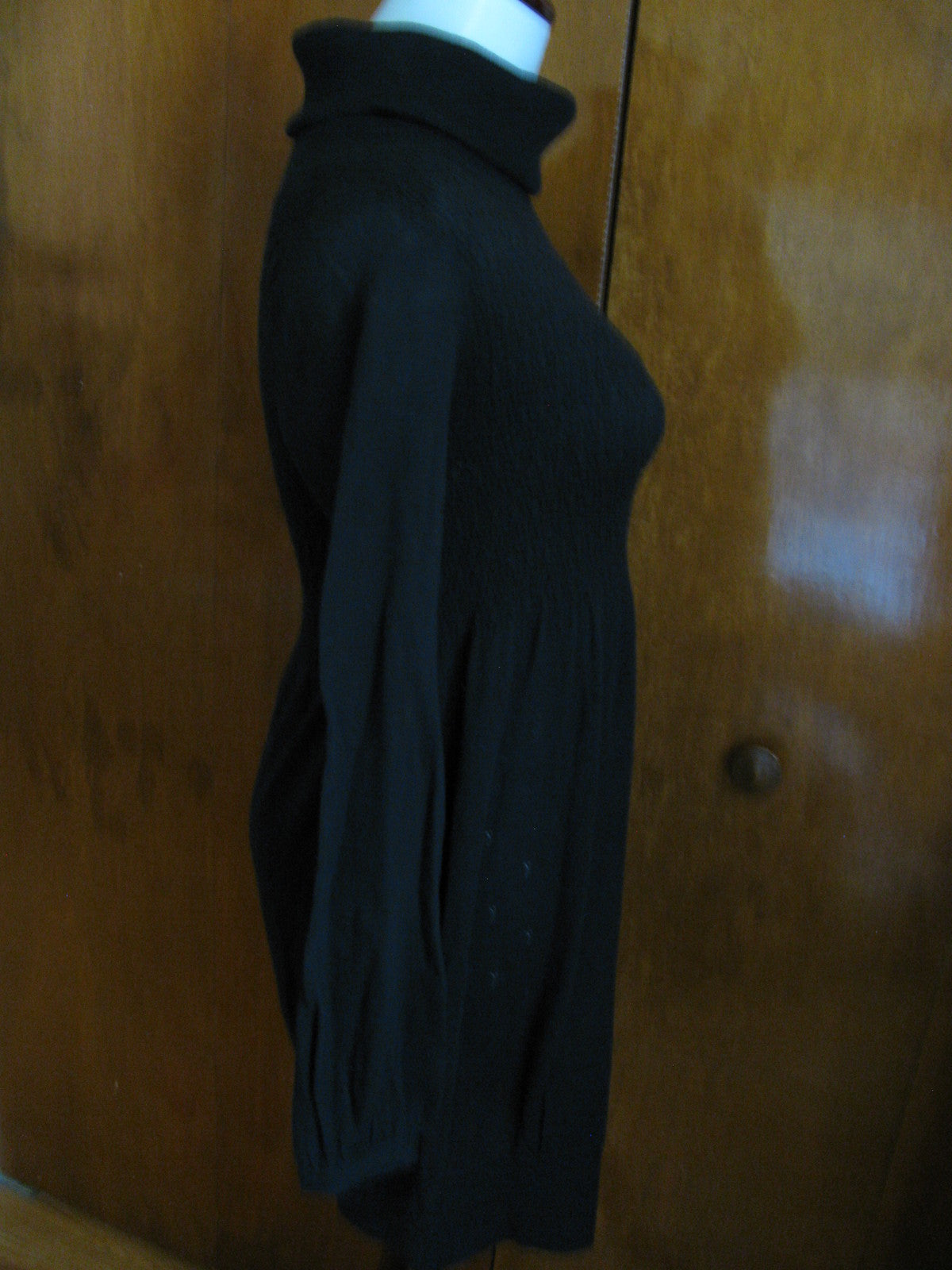 Aqua Women's Black Cotton Tunic Sweaterdress Medium New