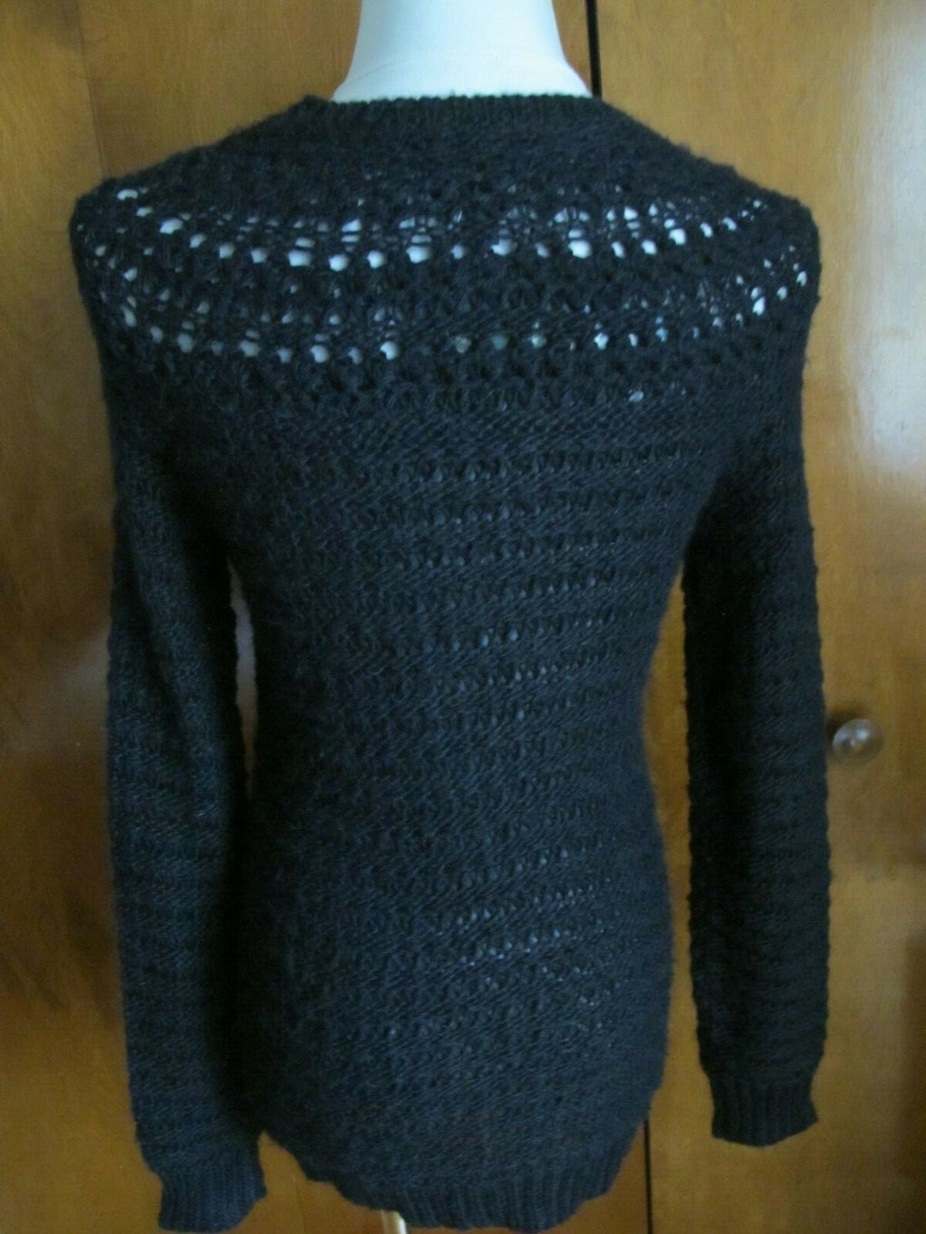 Lauren Ralph Lauren women’s black crewneck detailed sweater Medium