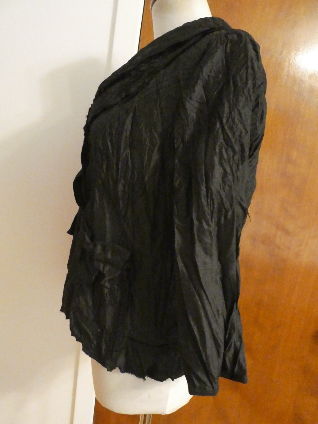 Vers Australia womens black lightweight crinkle dress jacket size14 (fits sz 12)