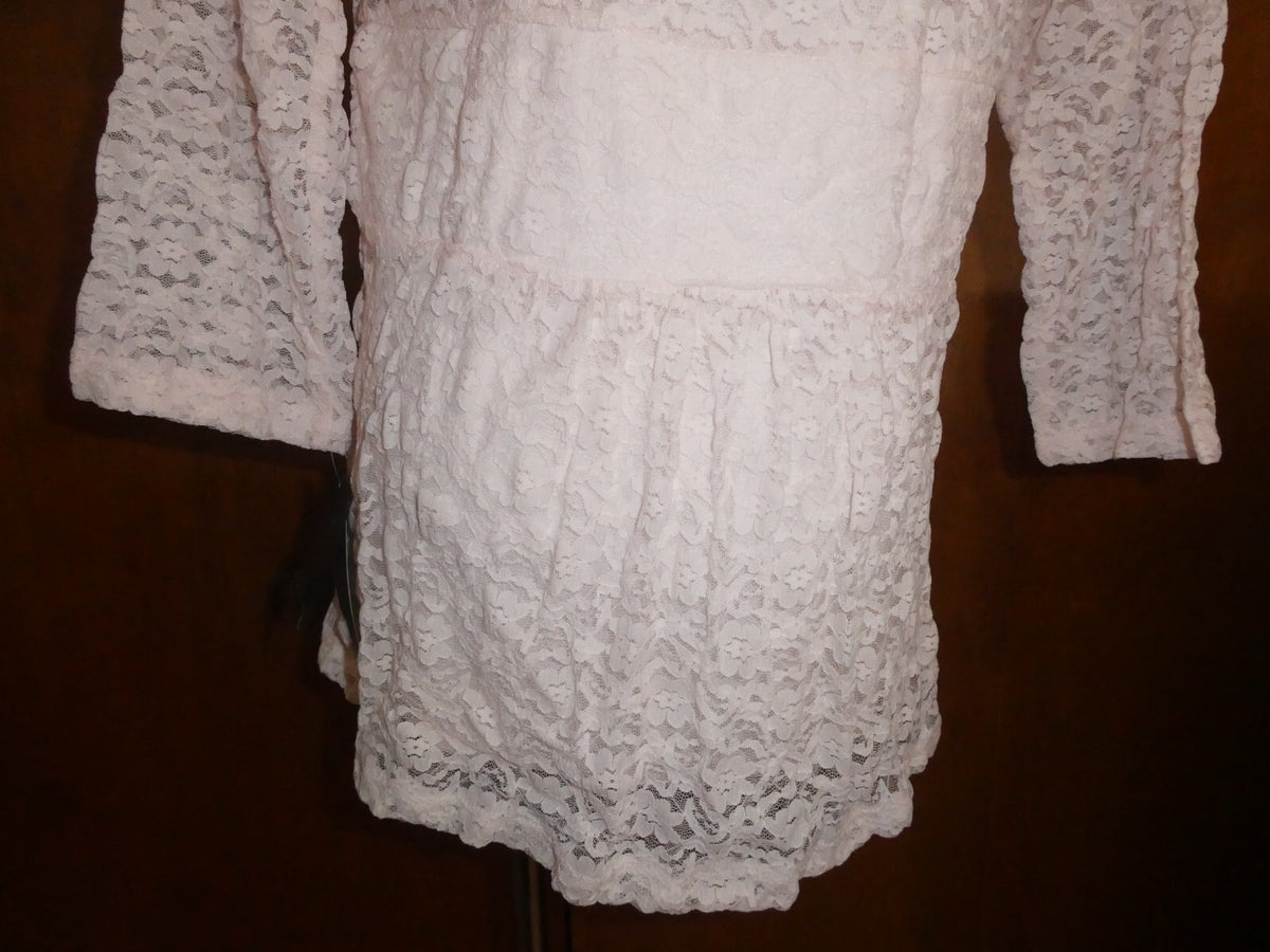 ALFANI Women's Sugar Pink Fringe-textured Sheer Lined Blouse Shirt Top Large