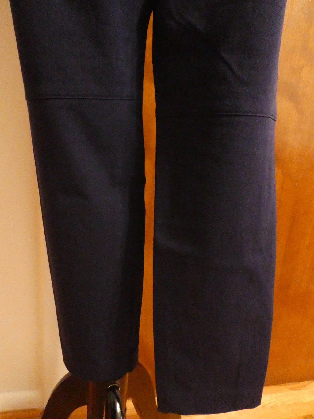 Ralph Lauren Women Navy-Blue Pants Size 14 Stretch Zip Pocket Slim Ankle Career