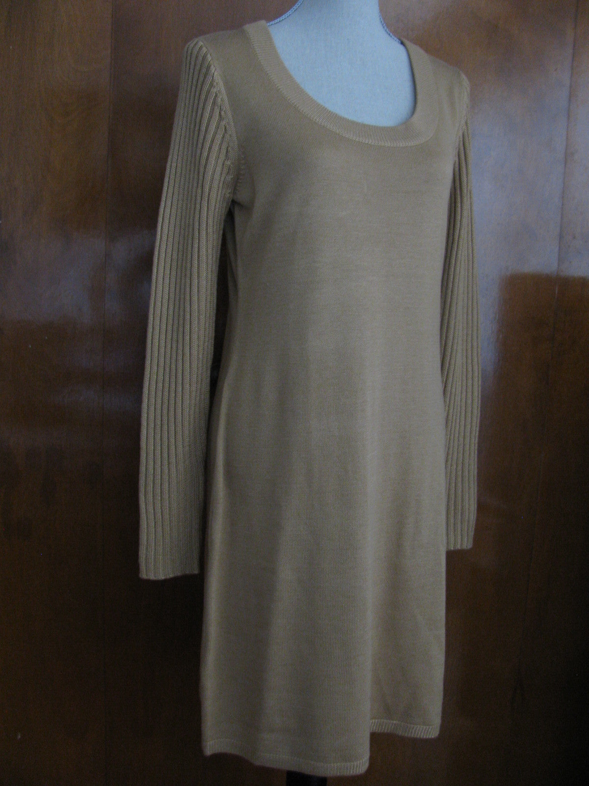 Calvin Klein beige camel long sleeves women's dress size Large New