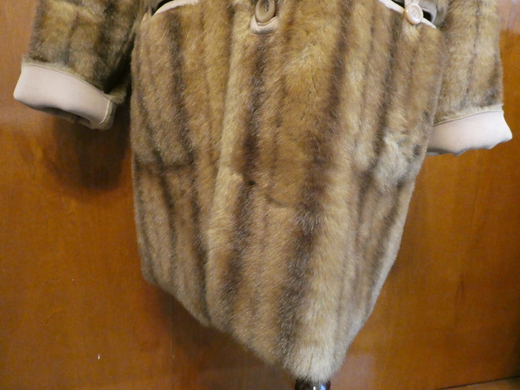 Jones New York Women’s Beige Faux Fur Reversible Hooded Winter Coat Size Large