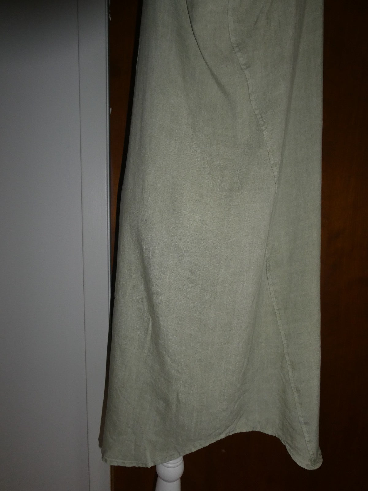 Anthropologie Cloth & Stone 100% Tencel Olive Green Midi Dress Summer Halter NWT