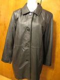 Jaclyn Smith Women's Black Real Genuine Leather Jacket Coat Size Large